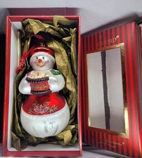 Waterford Holiday Heirlooms Snowlady w/ Cookies Glass Hanging Ornament 148273 picture