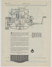 1921 Buda Co. Ad: Schematic Side View of Engine - Harvey, Illinois picture