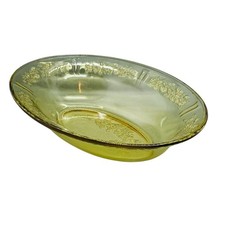 Vintage Federal Glass Sharon Amber Oval Vegetable Bowl Depression Glass Roses picture