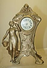 Antique 1890s Waterbury Figural Victorian Mantle Clock - Parts Repair PORCELAIN picture