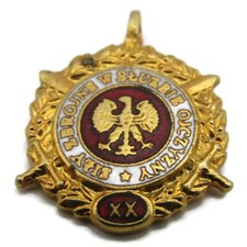 Vintage Polish Armed Forces 20 Years Service Medal W Służbie Ojczyzny Gold picture