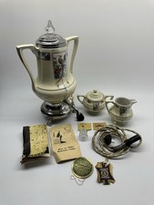 Royal Rochester Golden Pheasant China Coffee Urn Creamer Sugar Bowl Set UNTESTED picture