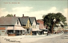 Brewer ME Maine Center Street Shops c1900-20sVintage Postcard picture