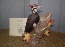 THE LENOX 2014 CHRISTMAS PILEATED WOODPECKER Sculpture COA New In The Box Mint picture