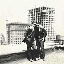 1930s Two Handsome Young Men Stylish Affectionate Gay Interest Snapshot Photo picture