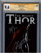 Mighty Thor #1 CGC 9.6 SS Signed Chris Hemsworth Kat Dennings Photo Cover picture