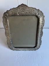 Antique 1930'S SILVER PLATE BAROQUE Embossed Standing Picture Frame Dutch? picture