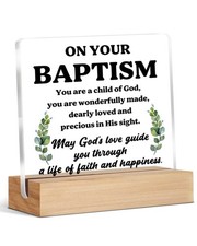 Baptism Gifts for Boys Girls, Christening Acrylic Plaque Gift for Women Men, ... picture
