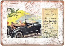 1928 Oldsmobile Six DeLuxe Roster Vintage Ad Retro Look Metal Sign A4800 picture