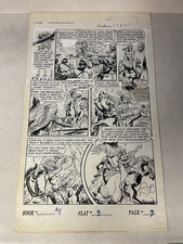 INDIANS #8 original comic book art 1951 DETAILED BATTLE SCALP WHITE SNAKE IGER picture