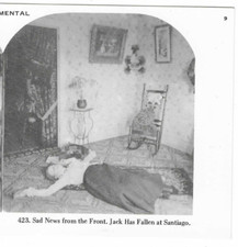 Sad News From The Front, Jack Fallen At Santiago,  1978 Reproduction Stereoview picture