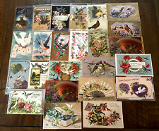 Lot of 24 Antique Greetings Vintage Postcards with Bird~BIRDS~ in sleeves-k-425 picture