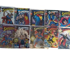 Superman Comic Book Mixed Lot Of 10 All Bagged And Boarded picture