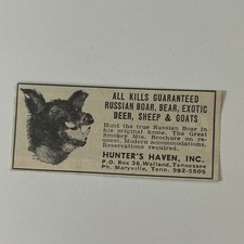 Hunter's Haven Inc. Hunt Russian Boar Walland TN 1965 Magazine Ad SAH4-S5 picture