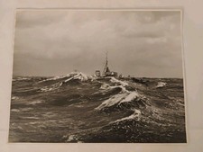 1944 WWII Royal Canadian Navy photo HMCS Swansea K 328 frigate war ship at sea picture