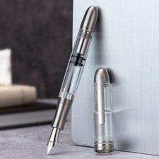 Asvine P36 Piston Fountain Pen Bock EF/F/M/ Stub Nib Titanium & Acrylic Gift Pen picture