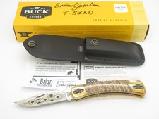 Custom Brian Yellowhorse Buck 110 T Bird Engraved Lockback Folding Hunter Knife picture