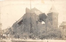 H99/ Lorain Ohio RPPC Postcard 1924 Tornado Disaster First M.E. Church 187 picture