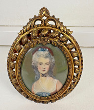 Antique French Louis XVI Gilt Picture Frame Signed Mary Robinson Portrait picture