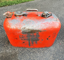 Vintage Omc industries metal boat gas can red 6 gallon picture