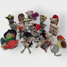 Vintage Annalee Mobilitee Mouse Dolls Lot Christmas Sports School Felt LOT OF 11 picture
