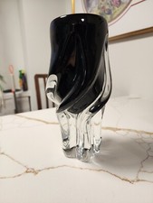 Bohemian Czech Handblown glass vase Dark Red picture