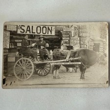 VTG Postcard RPPC c1920s Hot Spring African American Black Women Ox Cart Saloon picture