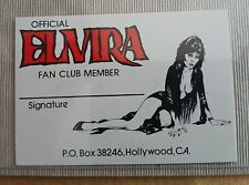Official Elvira Fan Club Member Card picture
