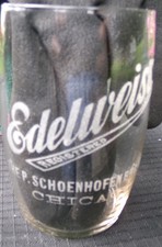 Pre. Dep. Edelweiss Schoenhofen Chicago Etched Glass Beer Goblet Excellent picture