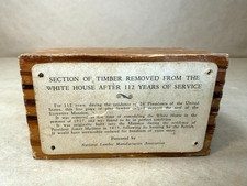Rare 1927 White House Relic Timber Wood Block Salvaged Roof Truss Longleaf Pine picture