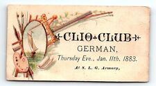 1883 CLIO CLUB GERMAN AT S.L.G. ARMORY VICTORIAN TRADE CARD Z1125 picture