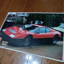 Ferrari 512B Large Card Gold Foil Showa Retro Vintage Collectible Era picture