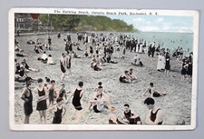 Vintage 1924 Postcard Rochester New York The Bathing Beach Ontario Beach Park picture