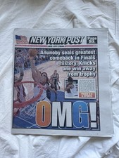 NEW YORK POST KNICKS OMG OG TIP NBA FINALS GAME 4 NEWSPAPER picture