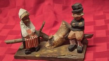 Vintage Swedish Flat Plane Wood Carving Couple Anders Blanck Rättvik Folk Art picture