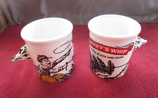 NEW Set of (2) Two Shanky's Whip Ceramic Mugs Irish Whiskey Ostrich Rider COOL picture