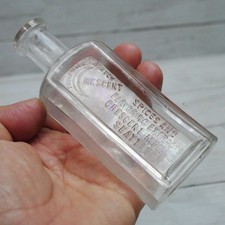 Vintage Spices & Flavoring Crescent Mfg co Seattle Glass Emboss Bottle Cork Top picture