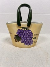 Tuscan Ceramic Grape Vase Purse Bag picture