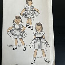 Vintage 1950s Advance 6887 Girls Puff Sleeve Party Dress Sewing Pattern 6 CUT picture