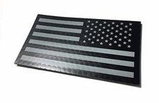 Reversed Black and Wolf Grey INFRARED REFLECTIVE USA Flag Military Patch  picture