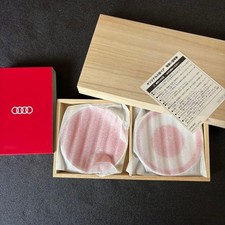 Audi Original Small Plates 2pcs Set Novelty Gift Wooden Box Tableware Japan Rare picture