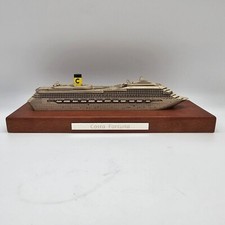 Vintage Fratelli Pazzaglia Costa Fortuna Cruise Ship Ocean Liner Model Wood Base picture