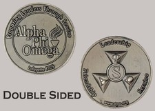 Alpha Phi Omega Leadership Service Friendship Double Sided Challenge Coin  J#49 picture