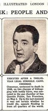 CARYL CHESSMAN 1960 EXECUTION PHOTO ANNOUNCEMENT DEATH PENALTY picture