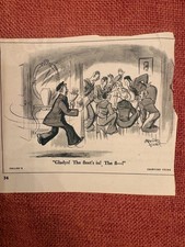 Original Collier's (1940s) Magazine Signed Cartoon Clipping by Crawford Young picture