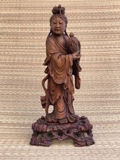 CHINESE WOOD CARVED GUANYIN KWAN- YIN picture