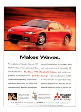 1997 Mitsubishi Eclipse Print Ad Red 2-Door Sports Coupe - Built For Living picture