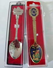 2 Hong Kong Souvenir Spoons with Hong Kong Symbols/ Vintage/Silver &Gold Colours picture