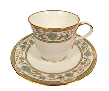 Noritake SAKURA Bone China Cup & Saucer Set 9704 Vintage Gold trimmed edge picture