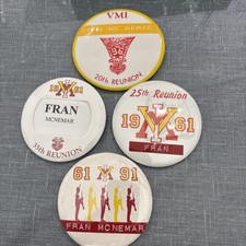 4 Total VINTAGE VIRGINIA MILITARY INSTITUTE  Class 1961 reunion pin-back button picture